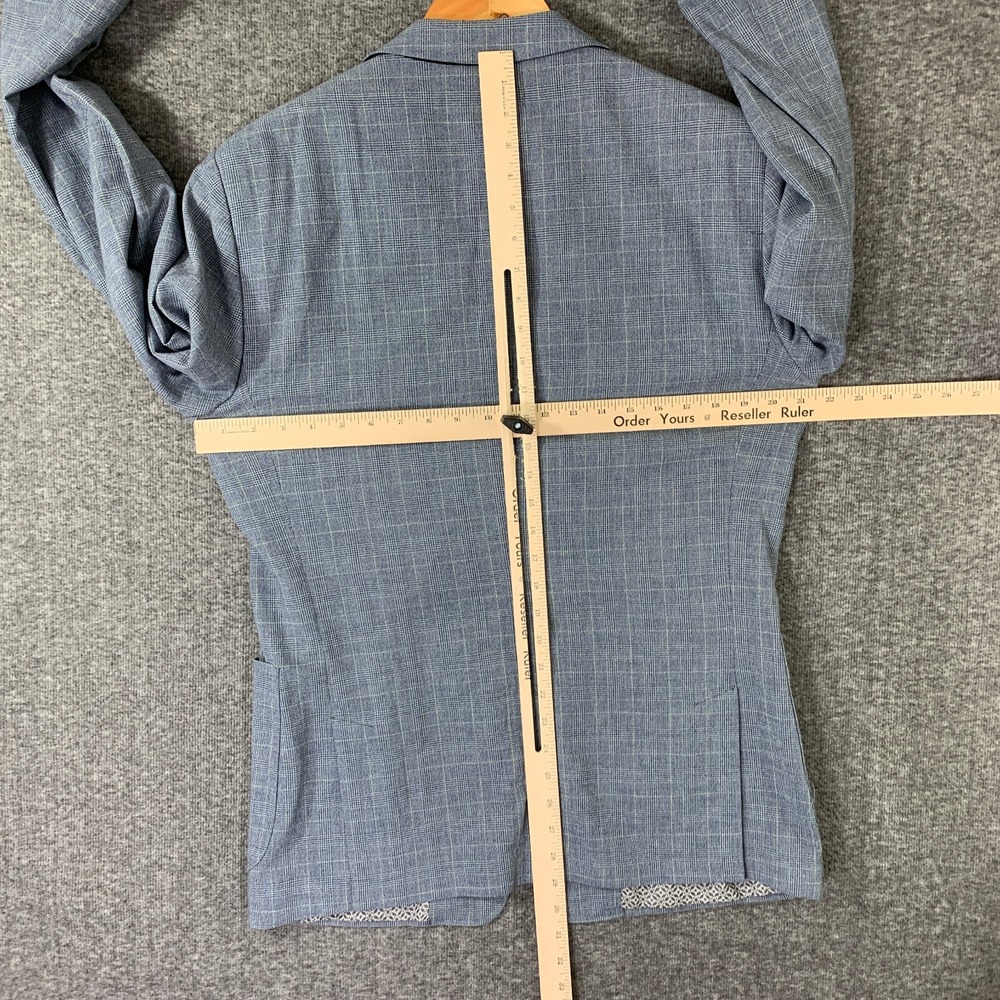 Billy Reid Blazer Men 40L Blue Windowpane Glen Check Sport Coat Unstructered - Picture 10 of 16